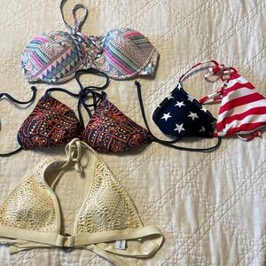 Multiple Bikini Tops, size S & M